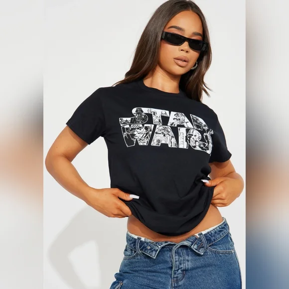 Disney Star Wars MENS Tee Shirt comic strip Black and White - Picture 9 of 9